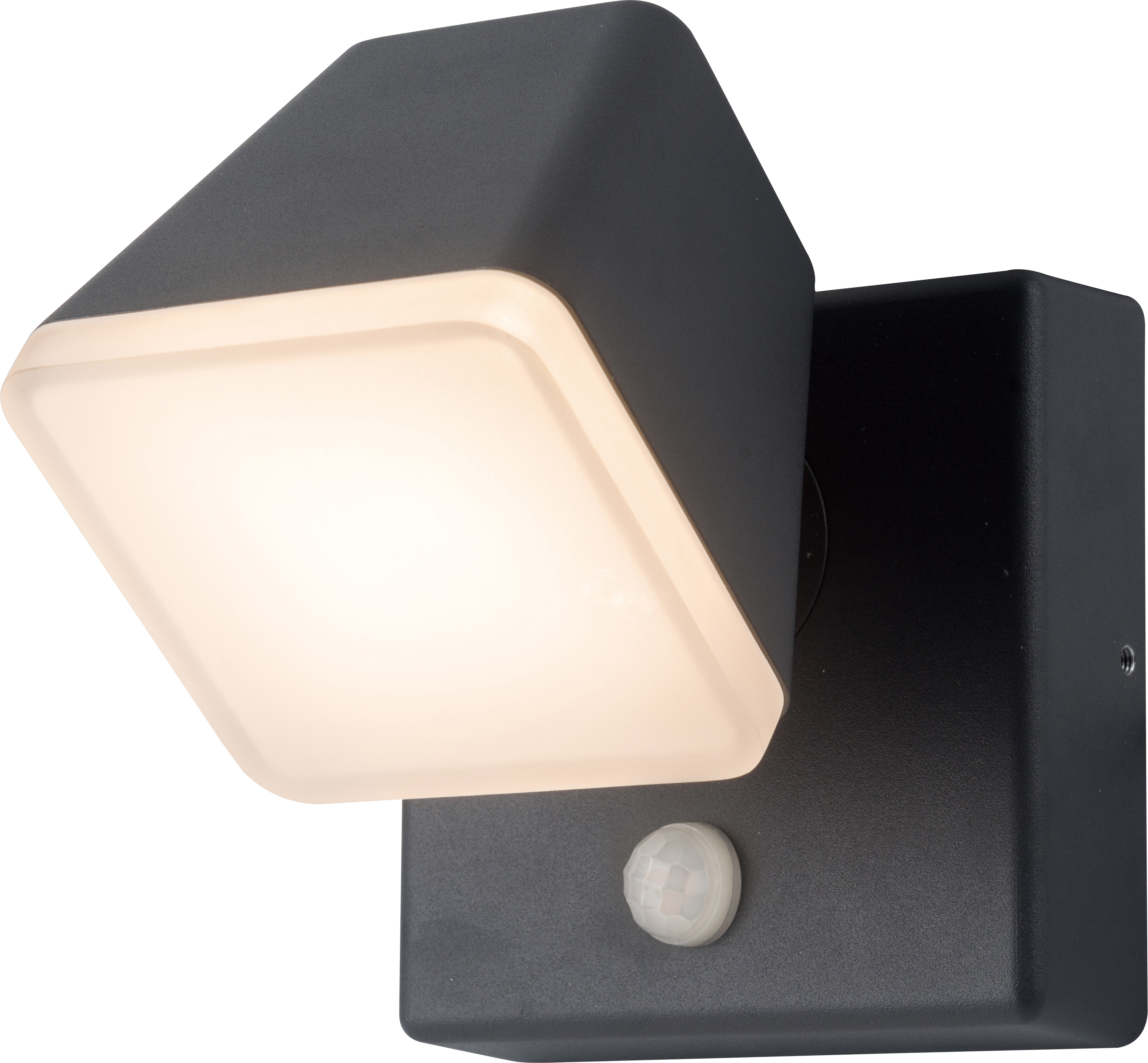 Rotary square single head LED wall light with induction 1983-PIR