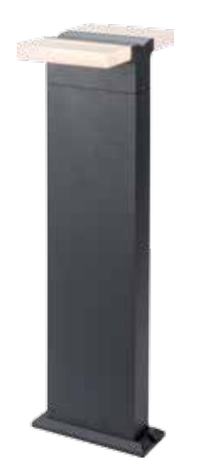 Aluminum square lawn light with double-sided diffuser 15074