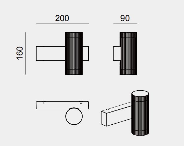 Single Head Ribbed GU10 Outdoor Wall Light 6552 Single Head Ribbed GU10 Outdoor Wall Light 6552