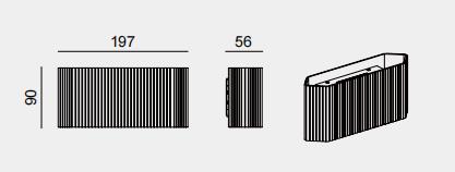 Rectangular Ribbed 12W IP54 LED Wall Sconce 6436 Rectangular Ribbed 12W IP54 LED Wall Sconce 6436