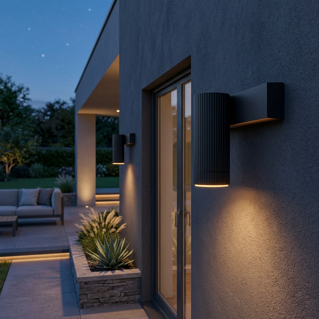 Modern Ribbed GU10 IP54 Aluminium Outdoor Wall Light Modern Ribbed GU10 IP54 Aluminium Outdoor Wall Light