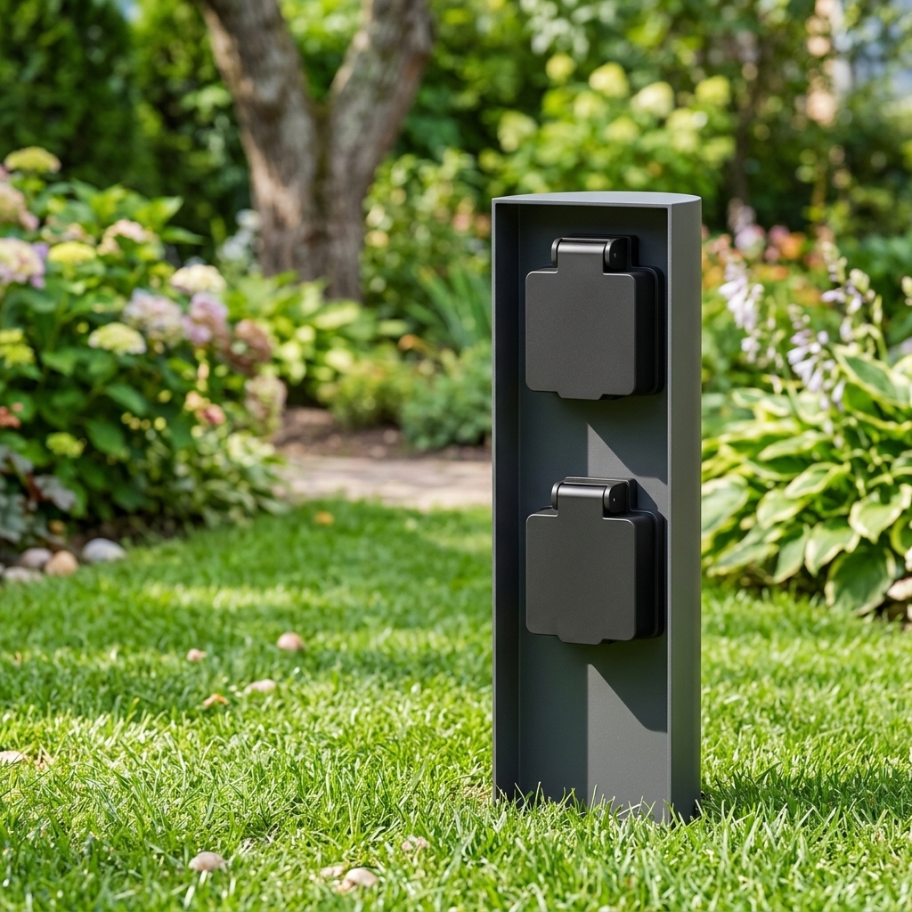 Slim Modern Die‑cast Aluminium Outdoor Bollard Light With Socket IP44 9011 Slim Modern Die‑cast Aluminium Outdoor Bollard Light With Socket IP44 9011