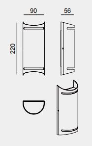 Curved Cutout GU10 IP54 Aluminium Up Down Outdoor Wall Light 6573 Curved Cutout GU10 IP54 Aluminium Up Down Outdoor Wall Light 6573
