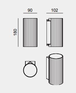 Fluted Cylinder GU10 IP54 Aluminium Up Down Outdoor Wall Light 6561 Fluted Cylinder GU10 IP54 Aluminium Up Down Outdoor Wall Light 6561